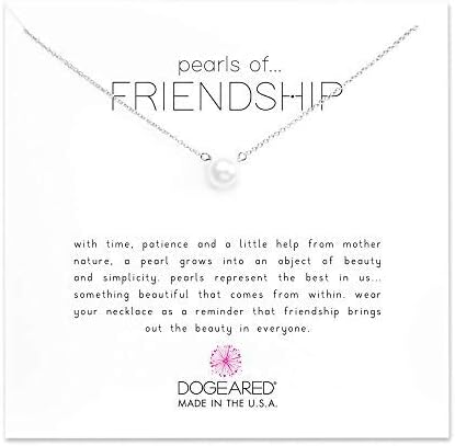 Miniatura 2 de Dogeared Collar de perlas blancas de perlas de la amistad, plata de ley, 16 pulgadas, Perla, Perla