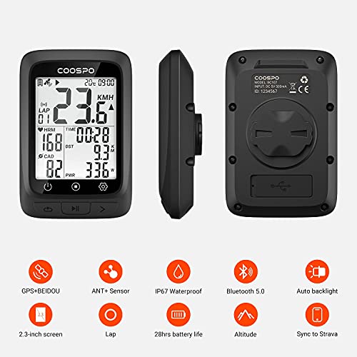 Coospo Bundle Promotion:coospo Cycling Gps Computer Bike Speedometer Wireless Bike Computer Bicycle Odometer Bc107 & Coospo Heart Rate Monitor Chest Strap Bluetooth Ant + Hr Sensor H808S #TOP2