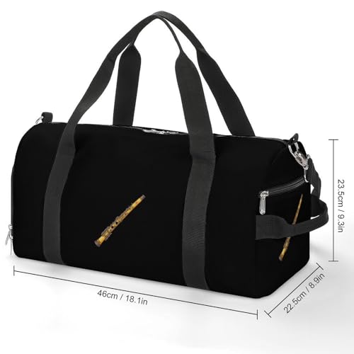 Funny Flute Gym Bag Travel Duffel Bag Sports Tote Bag Workout Bag Weekender Bag for Women Men2