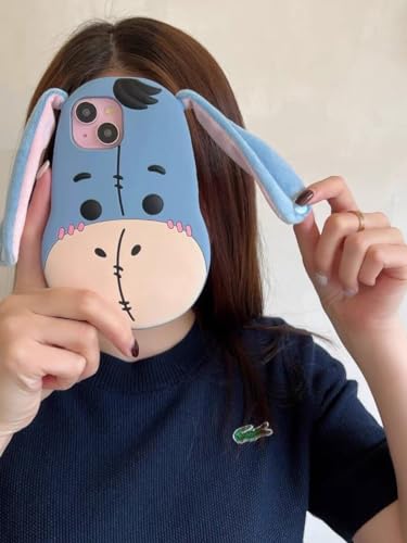 Image of Meyaar Orry Style Cute Case for Apple iPhone 14 / iPhone 13 / iPhone 15 Case, Soft Silicone Cover for Apple iPhone 13 / iPhone 14, iPhone 15 Case Cover (Donkey, for I Phone 13 & 14)