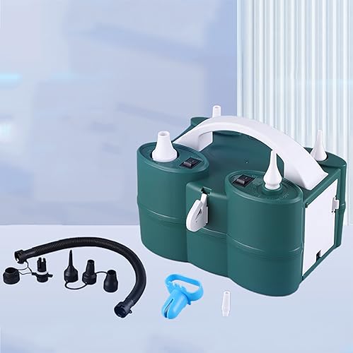 Electric Balloon Pump, Balloon Inflator Blower Pump with Cutting Knife, Double Motor Stronger Power, High-Voltage/Low-Voltage Dual Movement, for Party, Wedding, Birthday, Promotional
