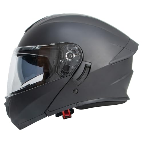 Zorax ZOR-839 Matt Black M (57-58cm) Flip Up Double Visor Helmet Motorcycle Motorbike Helmet Road Legal ECE2206 - Image 4