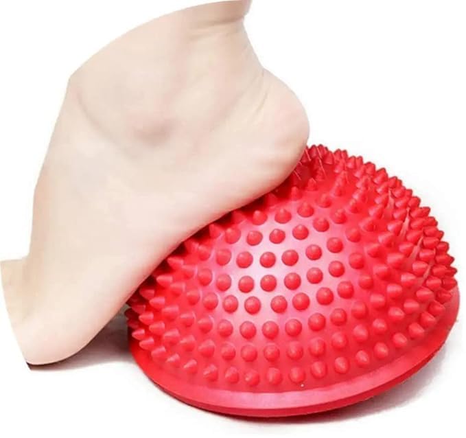 Hedgehog Balance Pods, Pimples Pilates Ball, Half Spiky Fitness Domes for Kids Adults Sports, Foot Massage, Stability Training, Muscle Balancing Therapy, Yoga Gymnastics Exercise (1pcs) (Grey, 4pcs)-image-20