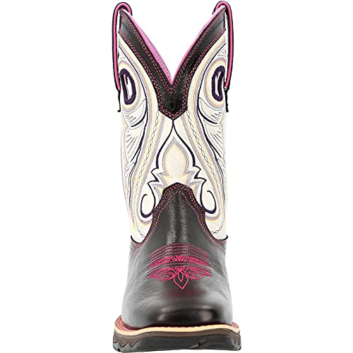 Durango Lady Women's Raven Black & White Western Boot, Raven Black White, Size 8(M)3