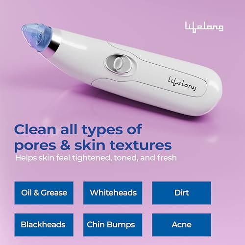 Image of Lifelong Blackhead Remover with Attachments, Acne Pore Cleaner, Vacuum Blackhead Remover Kit,Skin Cleaner, Pimple Removal Tool, Acne Removal Tool (LLPCW207, White)