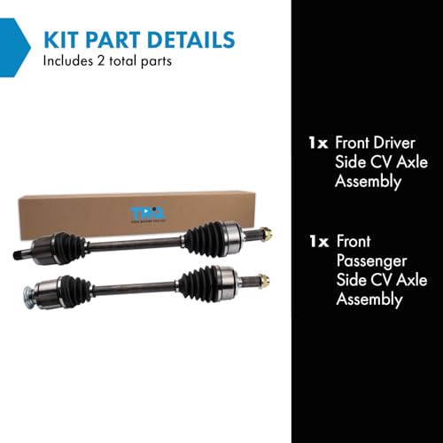 Image of TRQ Front Driver and Passenger Side CV Axle Assembly Set 2 Piece Compatible with 2010-2011 Honda Accord Crosstour 2012 Crosstour V6 3.5L