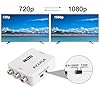 XMSJSIY AV a VGA Adattatore Audio Video Converter, Composite AV a VGA + 3.5mm TV Video Playing Adapter 1080p con cavo di alimentazione USB VCD DVD Proiettore TV Set Top Box #3