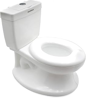 HTTMT- Classic Portable White Realistic Toddler Potty Training Toilet w/Flushing Sound Baby Chair Seat Kid [P/N: ET-BABY004-WHITE]