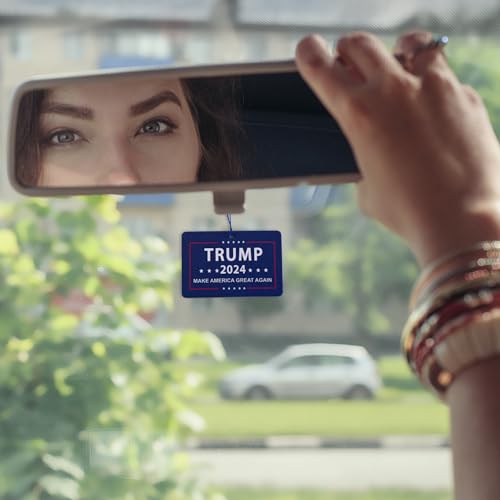 Image of Trump Car Air Freshener - New Car Smell, Long Lasting, 10pcs Flag (MAGA)