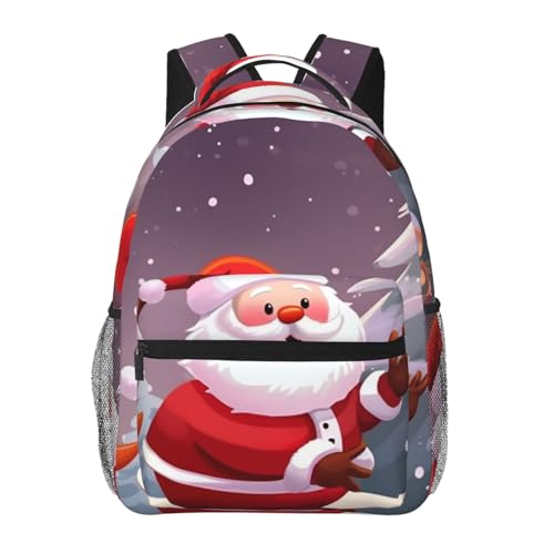 Casual Backpack for Women Men Merry Christmas Day Lightweight Daypack Large Capacity Nurse Bag