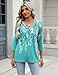 Zeagoo Women's Three Quarter Sleeve Tops V Neck Print Shirts Casual Blouse 2025 XXL