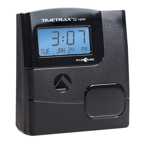 Pyramid Time Systems -TimeTrax Automated Proximity Time and Attendance with Pyramid TTEZ Time Clock System with Software Download [PPDLAUBKN], RFID - No Touch Employee Punch in - Black