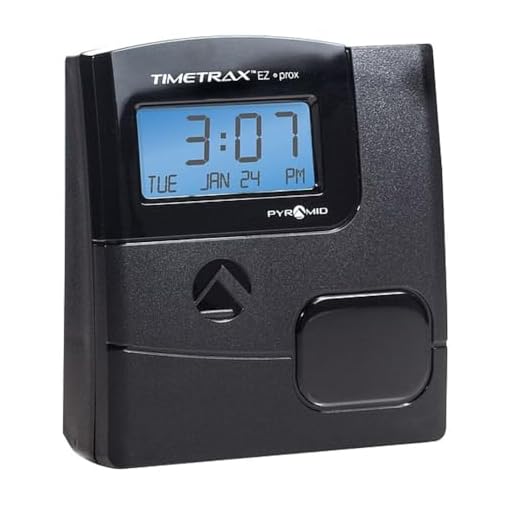 Pyramid Time Systems - TimeTrax Proximity Time Clock [PPDLAUBKN] | Automated Time and Attendance With Pyramid TTEZ System, Software Download, RFID, No Touch Employee Punch In, Black