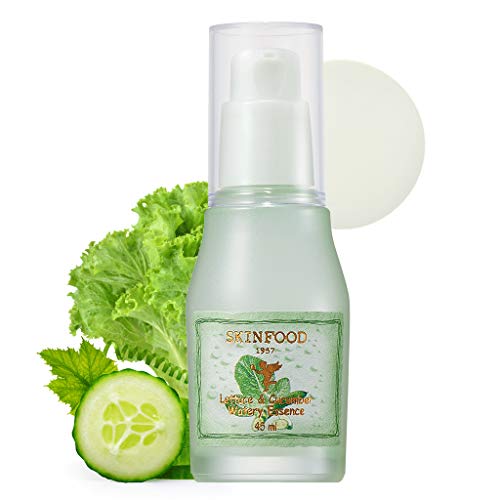 SKINFOOD Lettuce & Cucumber Watery Essence 1.52 oz (45ml) - Skin Cooling & Soothing Intensive Hydrating Facial Essence, Redness Relief, After Sun Care - Pure Facial Beauty Essence - Mineral Essence.