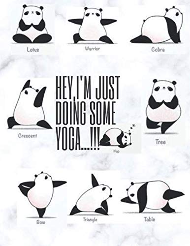 yoga panda notebook: blank lined notebook with funny panda stickers , 120 pages , 8,5 x 11 inches