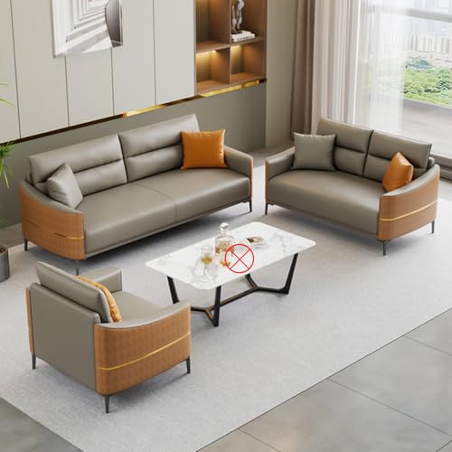 MPLFHSYOS Sofá de Oficina de Piel sintética, sofás multitamaño, sillón de Ocio, fácil Montaje, for Espacios pequeños, Sala de Estar, Dormitorio, Oficina y apartamento.(Coffee,120 * 60 * 40cm)
