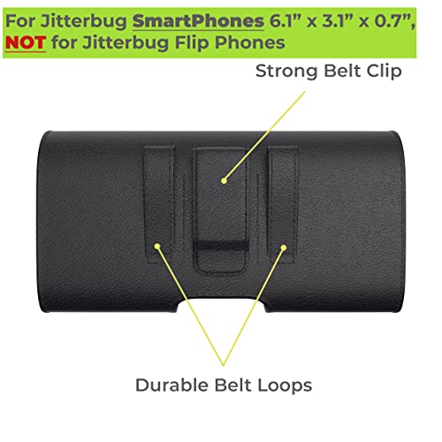 Agoz Jitterbug Smart Case 6" X 3.1" X 0.7" Inch, Leather Cell Phone Pouch For Jitterbug Smart2, Lively Jitterbug Smart3, Jitterbug Smart Seniors Smartphone, Phone Holster With Belt Clip & Belt Loops #TOP1