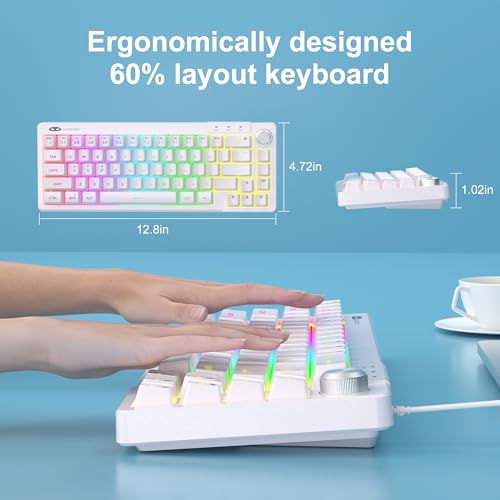 Image of MageGee Mini 60% Gaming Keyboard, RGB Backlit 66 Key Ultra-Compact Keyboard, TS68 Ergonomic Waterproof Mechanical Feeling Office Computer Keyboards for PC, MAC, PS4, Xbox ONE Gamer