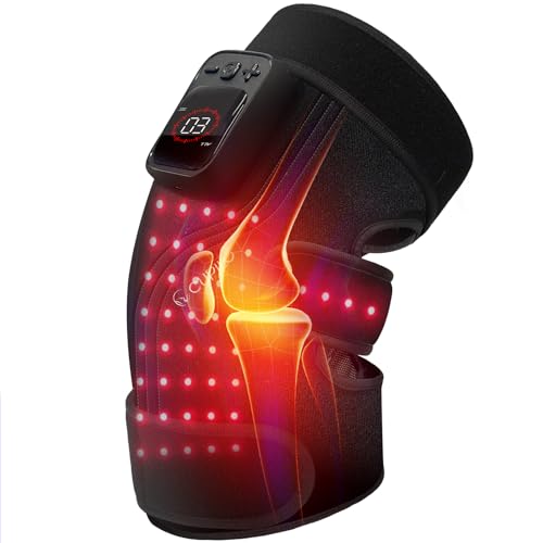 CuPiLo Red Light Knee Massager with Heat 2026 Upgraded FSA Eligible HSA Store Cordless Knee Brace 5 Light Modes & 5 Vibration Modes & 5 Heat Levels 70 Red Lights for Knee Elbow 660nm & 850nm