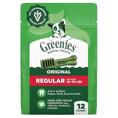 Greenies Regular Dental Dog Treats, Original Chicken Flavor, 12 Count