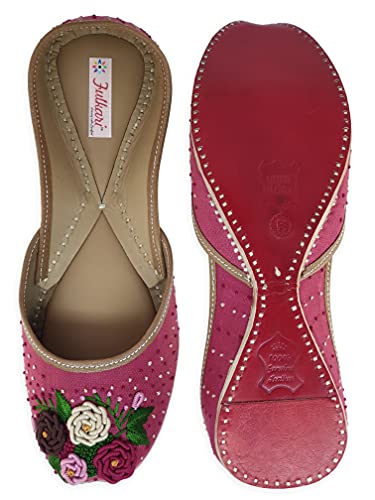 Image of Fulkari Women's Moonshine Multicolored Genuine Soft Leather Juttis | Bite and Pinch Free Jutis | Punjabi Jutti For Ladies | Wedding Flat Stylish Mojari | Bridal Ethnic Flats For Girls |