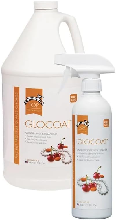 Glo Coat Dog Grooming Detangling Conditioner Cherry Almond Scent Choose Size or Set (Set of Both - Spray and Refill)