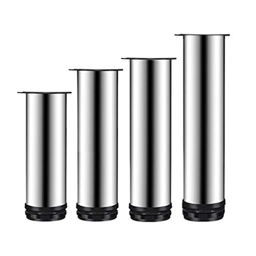 barture Pieds De Meuble Réglables, Pieds De Meuble Cylindriques en Acier Inoxydable Épaissir Porteur avec Vis Convient pour Table Basse, Armoire, Canapé, 4 Pièces (Size : 50mm) Cover