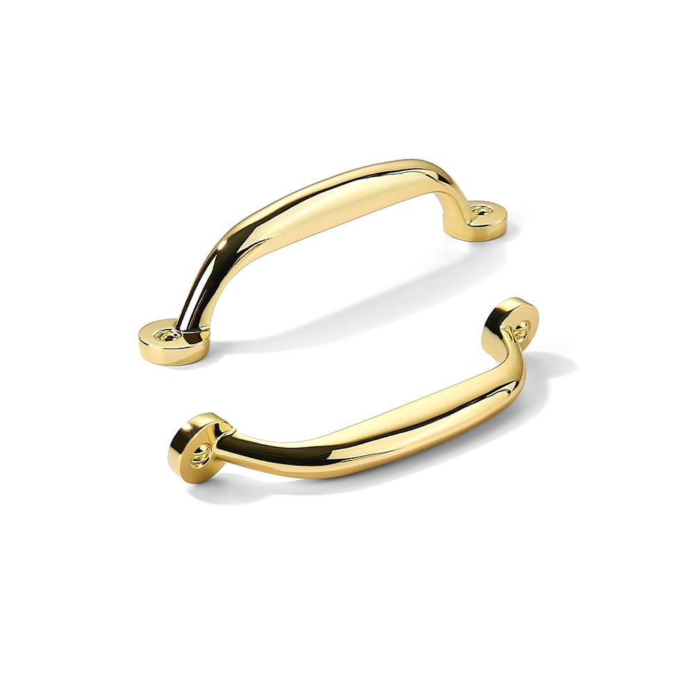 KHTUMEWARE-80338 Polished Gold Cabinet Pulls CTC 4 in (102 mm) 10-Pack