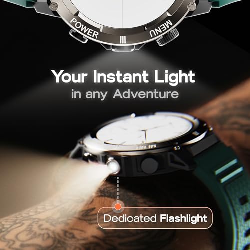 Image of GOBOULT Tuff Hawk Smart Watch 1.39'' HD Display, BT Calling, Working Crown, 150+Watchfaces, 450 Nits Brightness, AI Voice Assistant, SpO2 Monitoring (Green) (Green)
