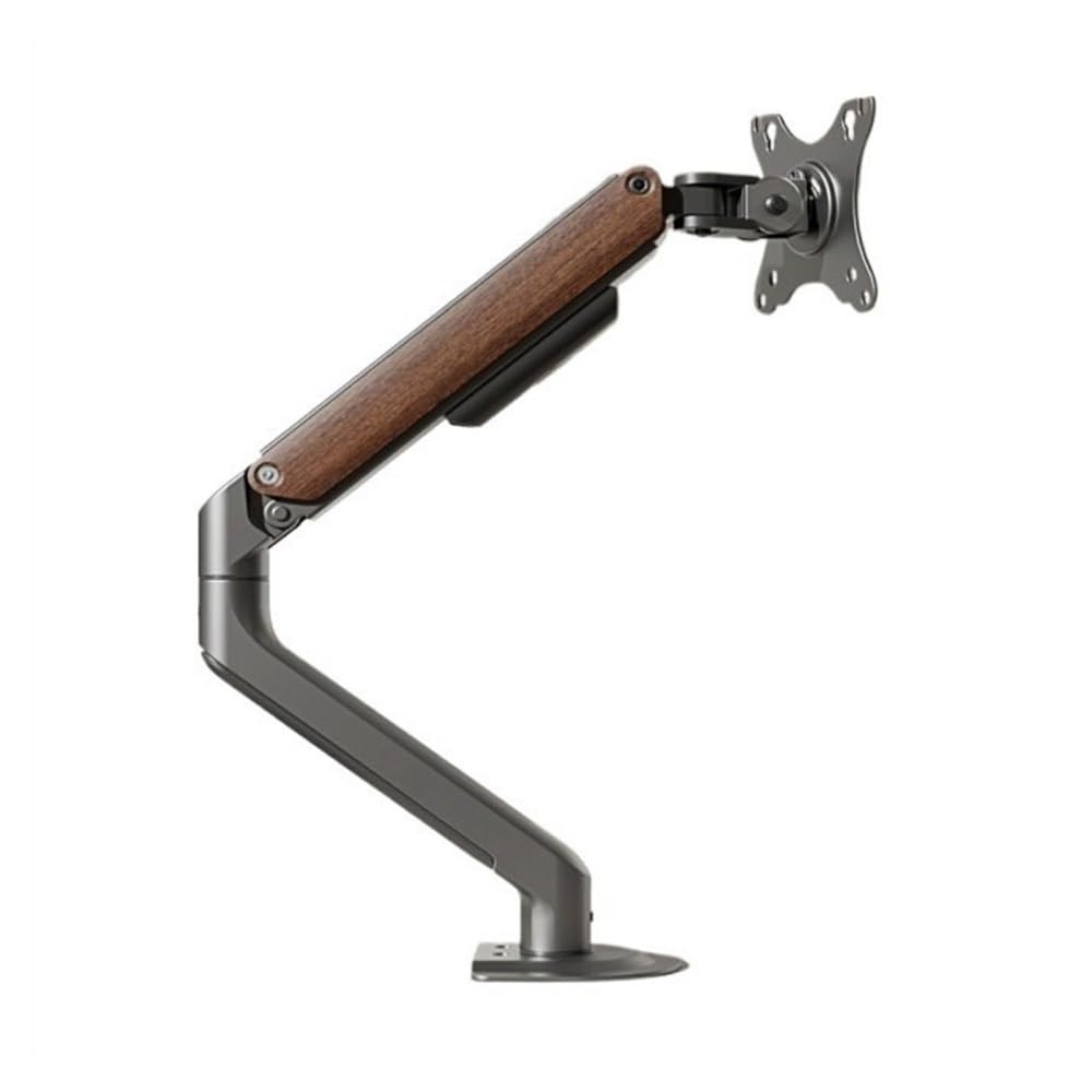 SaryEdge Height - Adjustable Monitor Stand Arm Single Monitor Mount - Wood Grain Single Monitor Arm Desk Mount, 17-32" Fully Adjustable Monitor Arm with VESA 7,