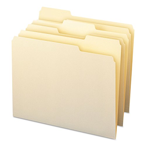 Smead 100% Recycled File Folder, 1/3-Cut Tab, Letter Size, Manila, 100 Per Box (10339)