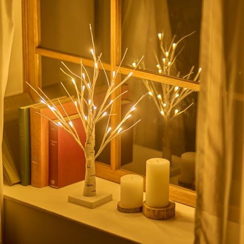 ブランチツリー 白樺 ツリー 北欧 枝ツリー【まるで本物！夜のお部屋のインテリアに最適！】 クリスマス インテリア イルミネーション ライト (白樺 45㎝)のサムネイル