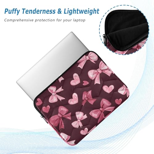 Funda para portátil slim 15,6" con lazos rosas sobre negro miniatura 5