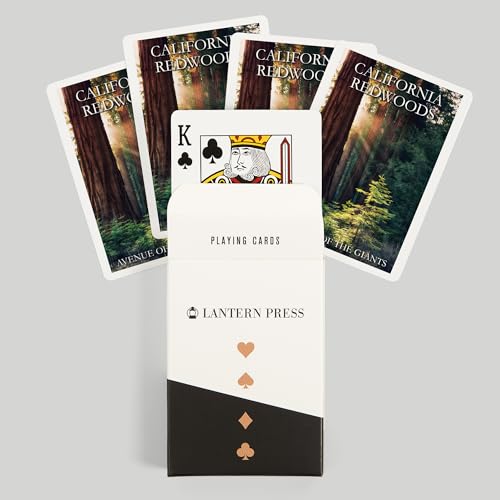 Lantern Press Redwood National Park, California, 52 cartas póker miniatura 6