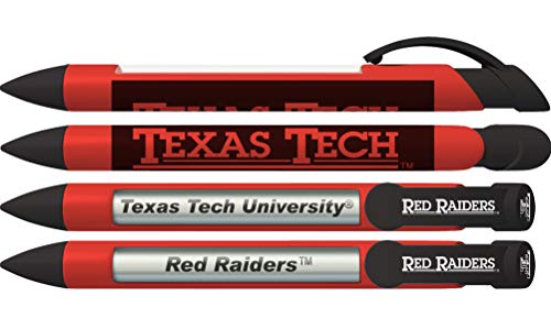 Texas Tech University Red Raiders Greeting Pen Rotating Message Pens - 4 Pack (8025) Officially Licensed Collegiate Product