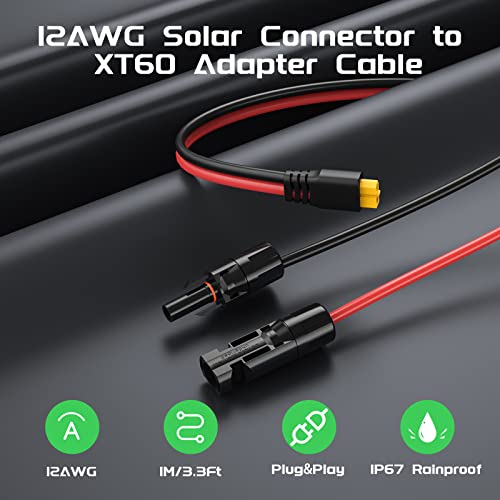 Image of 3.3 FT Solar to XT60 Extension Cable Solar Panel XT60 Adapter