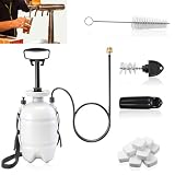 Thenshop 1 Gallon Hand Pump Pressurized Kegerator Cleaning Kit, Beer Line Cleaning Kit Included Faucet Plug, 10 Cleaner Tablets, 2 Faucet Brush, Metal Coupler Hose, Easy Safe to Use Keg Cleaner