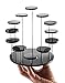 QWORK Round Acrylic Products Display Riser Stands, 12 Tier Jewelry Display Stands for Rings Earrings,Mini Figurines, Black