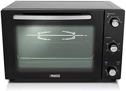 Princess Deluxe Forno a convezione, 45 l, 1800 V, 3 Lati, Rivestito, 90-230  C, Pannello Frontale in Vetro, Nero : Amazon.it: Casa e cucina