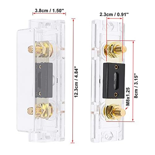 Unique Bargains 5pcs 150 Amp Fuse 0 4 8 10 Gauge Inline ANL Fuse Holders Clear Black Fuse Block For Car Audio Video Stereo - View #7