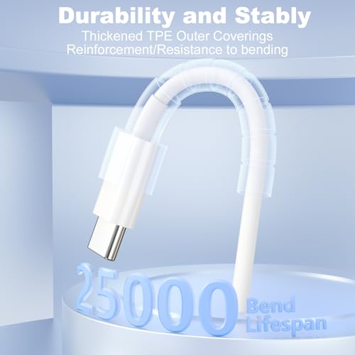 Image of Car Carplay Cable for iPhone 17 /16 /15, USB A to USB C Cable 3A Fast Charging USB C Charger Cord for iPhone 17 16 15 Pro /Pro Max /Plus, iPad Air 4 /5 /6th Gen Car Charger Cord(2Pack 3FT,White)
