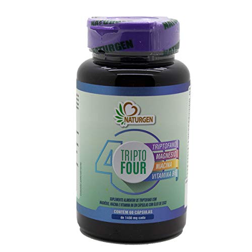 Triptofano com vitaminas 1000mg L-Triptofano Triptofour - Naturgen - 60 capsulas