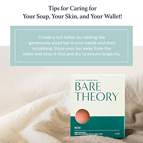 Bare Theory Moisturizing Bar Soap, Made With Cold Process For Optimal Goodness, Enriched With Nourishing Shea Butter, Olive Oil & Coconut Oil, Rejuvenating Soap For All Skin Types (Rose Geranium) #TOP5