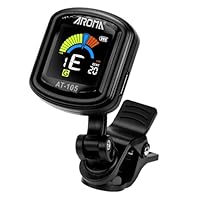 【High-Precision Sensor for Accurate Tuning】Experience professional-grade accuracy with the Aroma guitar tuner’s high-sensitivity piezo sensor, capable of detecting tuning accuracy as precise as ±0.5 cents. Whether you're tuning a guitar, bass, ukulel...