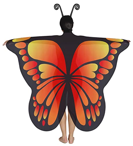 Fairycos Schmetterlingsflügel Schmetterling Kostüm Damen Flügel Kostüm Faschingskostüm Frauen Halloween Karneval Kostüm Cover