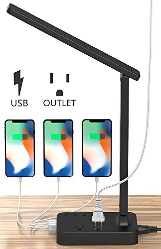 Drevet LED Desk Table Lamp with 3 USB Charging Port and 2 AC