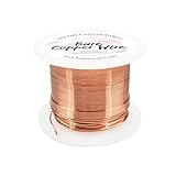 Hobbyworker 22 Gauge Bare Copper Wire 193FT/0.6mm Beading Craft Wire for Jewelry Making