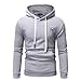 Produktbild Herren Pullover Hoodie Basic Kapuzenpullover Langarm Männer Herbst Winter Casual Hoodie Sweatshirt Hoodies Top Trainingsanzüge Pulli Riou Sale (L, Grau B)