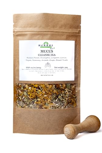 Mucus Cleanse Tea Loose Premium Pure Herbs / 50g - Lungs Detox Immune Booster Respiratory Support - Herbal Remedies by J.