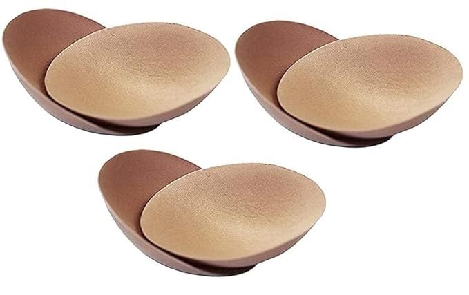 Round Cotton Bra Cup Pads for Women, Blouse Inserts, Brown and Beige, Pack of 3-image-36